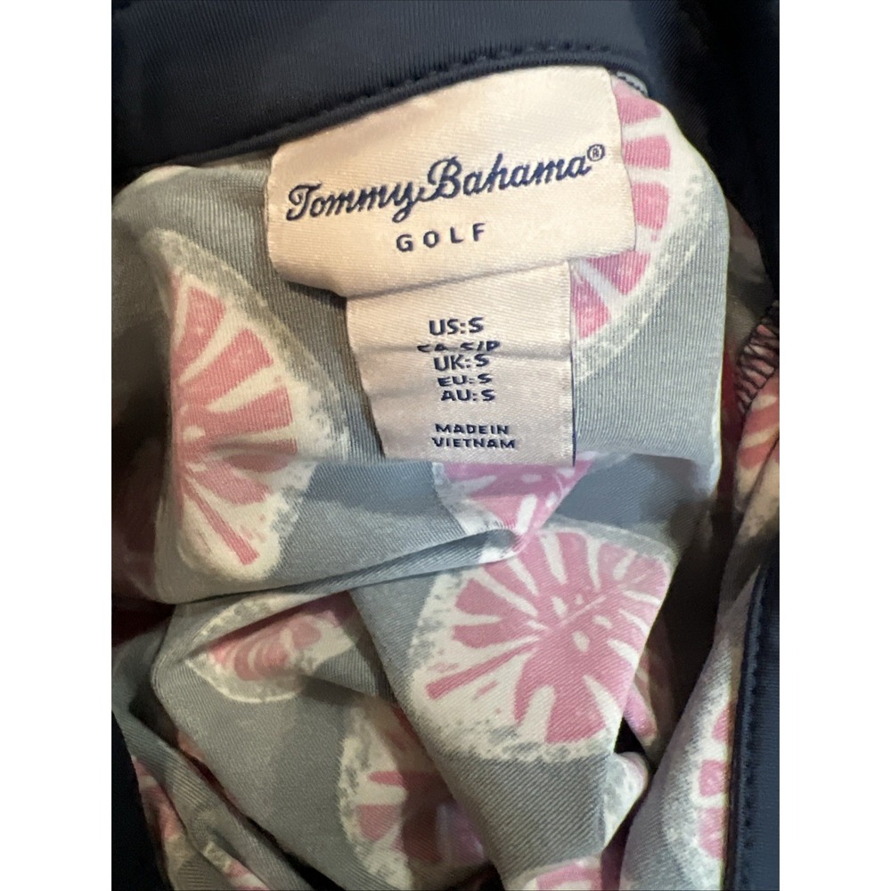 Tommy Bahama GOLF Womens Polo‎ Shirt Small S Navy And Pink Sleeveless - Picture 9 of 10